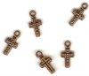 5 15x8mm Antique Copper Cross with Dots